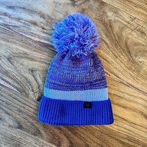 All In Motion Purple Fleece Cuffed Puff Beanie
